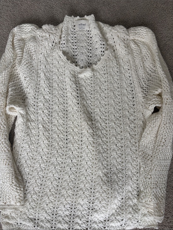 Wilfred Sweaters - Wilfred Cream Open-Weave Crewneck Sweater